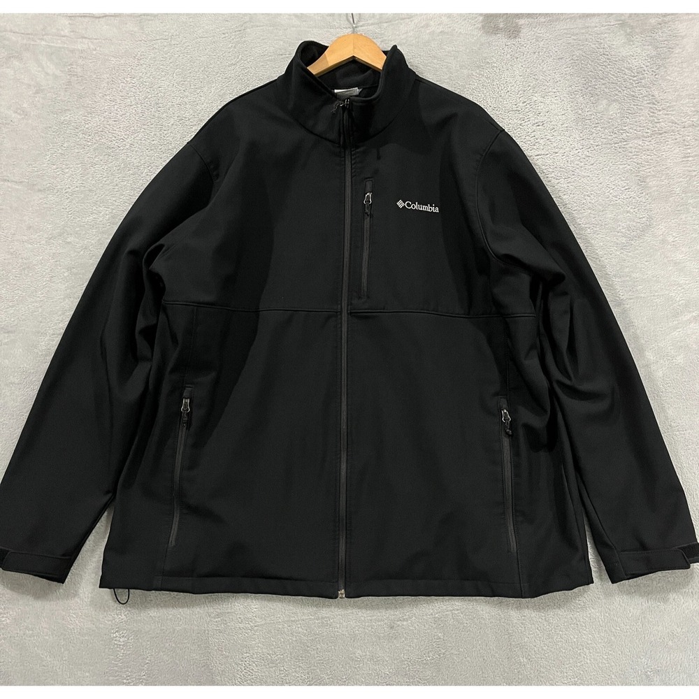 Columbia Jacket Mens 3XT Tall Full Zip Black Fleece Lined Outdoors Gorpcore Tech